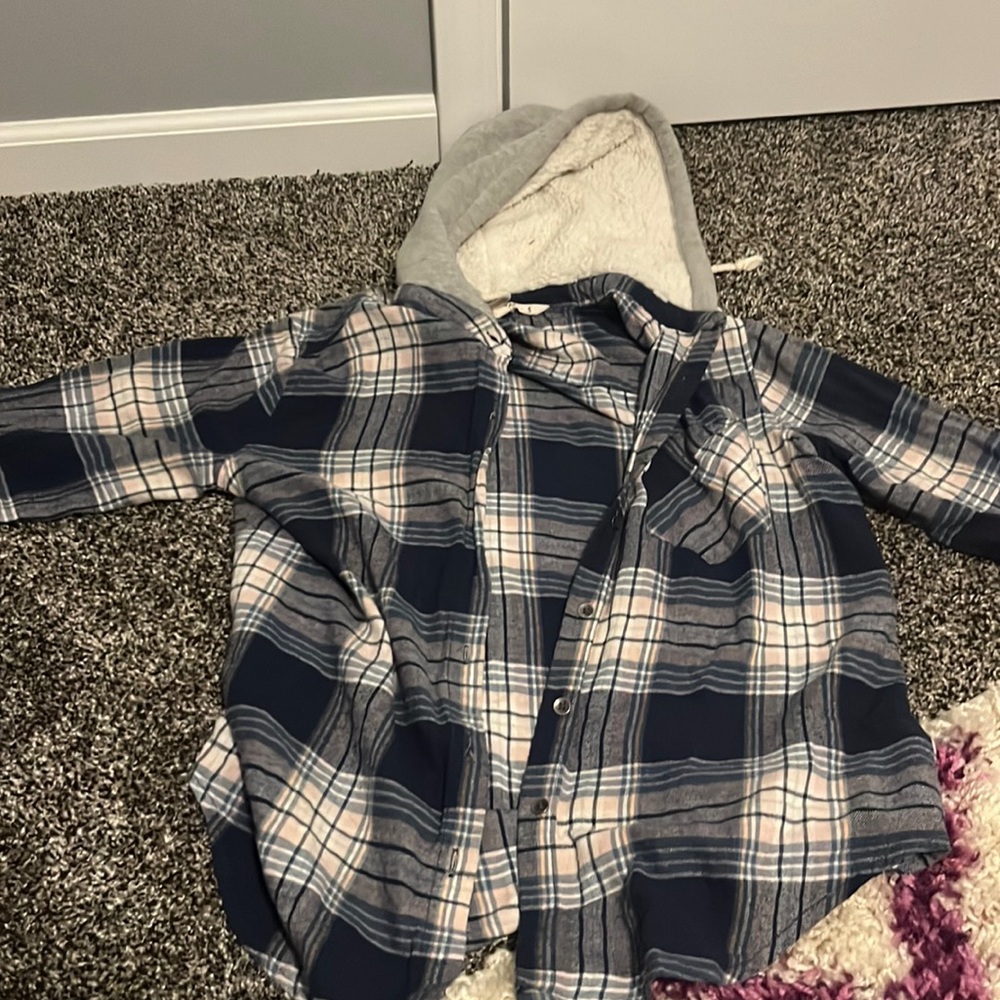 Vanilla star small blue and pink flannel